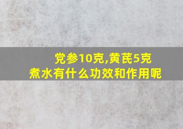 党参10克,黄芪5克煮水有什么功效和作用呢