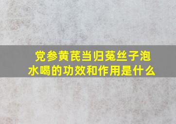 党参黄芪当归菟丝子泡水喝的功效和作用是什么