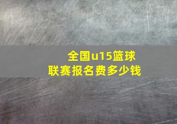 全国u15篮球联赛报名费多少钱