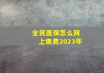 全民医保怎么网上缴费2023年