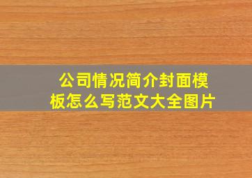 公司情况简介封面模板怎么写范文大全图片