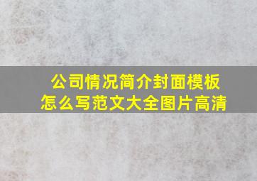 公司情况简介封面模板怎么写范文大全图片高清