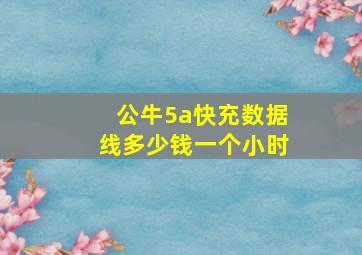 公牛5a快充数据线多少钱一个小时