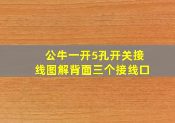 公牛一开5孔开关接线图解背面三个接线口