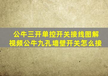 公牛三开单控开关接线图解视频公牛九孔墙壁开关怎么接