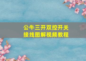 公牛三开双控开关接线图解视频教程