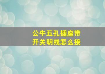 公牛五孔插座带开关明线怎么接