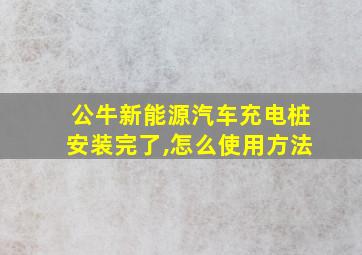 公牛新能源汽车充电桩安装完了,怎么使用方法