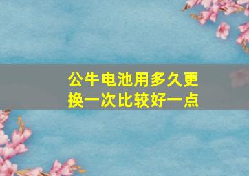 公牛电池用多久更换一次比较好一点