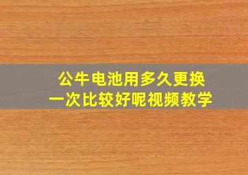 公牛电池用多久更换一次比较好呢视频教学