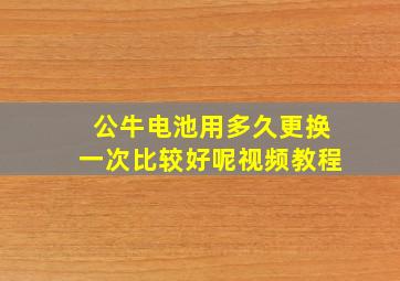 公牛电池用多久更换一次比较好呢视频教程