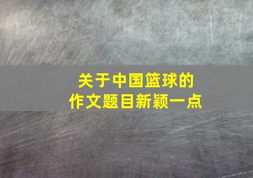 关于中国篮球的作文题目新颖一点