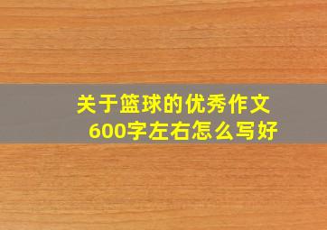 关于篮球的优秀作文600字左右怎么写好