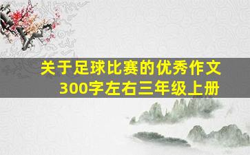 关于足球比赛的优秀作文300字左右三年级上册