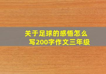 关于足球的感悟怎么写200字作文三年级