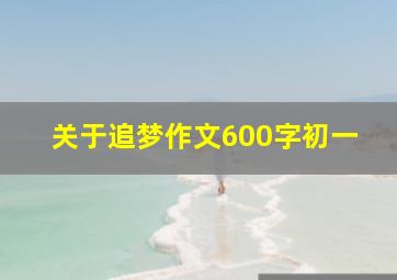 关于追梦作文600字初一