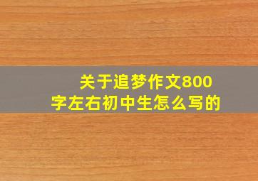 关于追梦作文800字左右初中生怎么写的