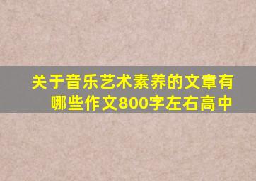 关于音乐艺术素养的文章有哪些作文800字左右高中