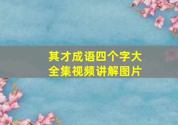 其才成语四个字大全集视频讲解图片