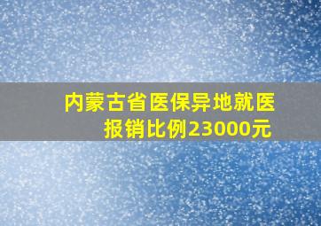 内蒙古省医保异地就医报销比例23000元