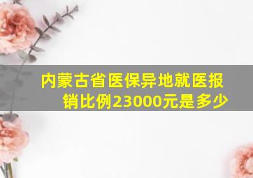 内蒙古省医保异地就医报销比例23000元是多少