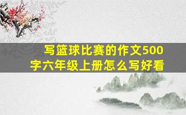 写篮球比赛的作文500字六年级上册怎么写好看