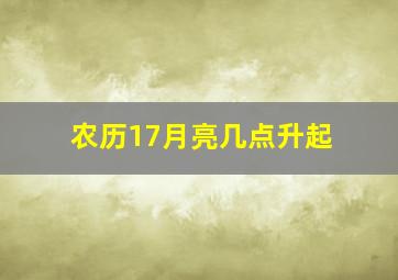 农历17月亮几点升起