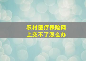 农村医疗保险网上交不了怎么办