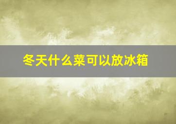 冬天什么菜可以放冰箱