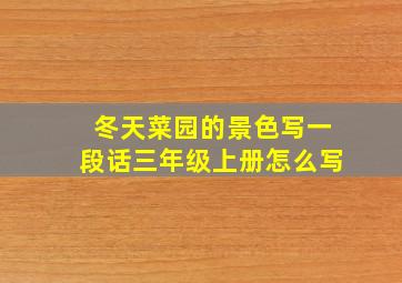 冬天菜园的景色写一段话三年级上册怎么写