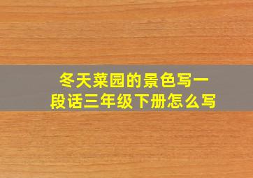 冬天菜园的景色写一段话三年级下册怎么写