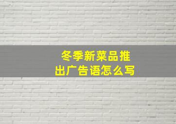 冬季新菜品推出广告语怎么写