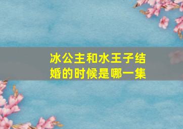 冰公主和水王子结婚的时候是哪一集