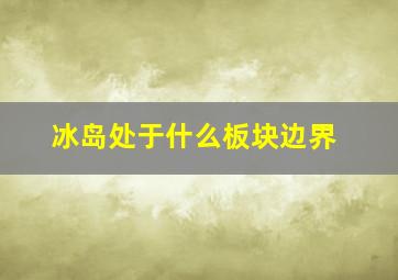 冰岛处于什么板块边界