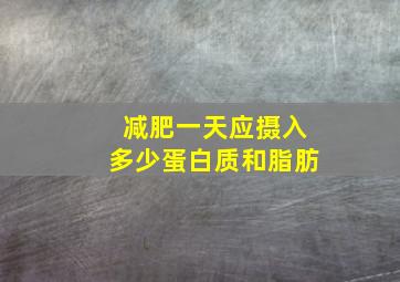 减肥一天应摄入多少蛋白质和脂肪