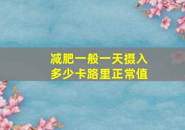 减肥一般一天摄入多少卡路里正常值