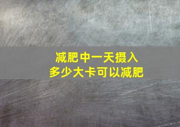 减肥中一天摄入多少大卡可以减肥