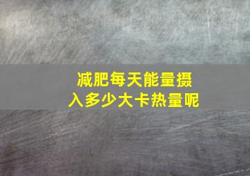 减肥每天能量摄入多少大卡热量呢