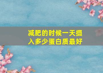 减肥的时候一天摄入多少蛋白质最好