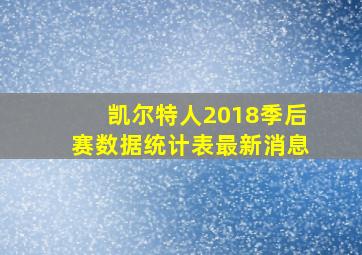 凯尔特人2018季后赛数据统计表最新消息