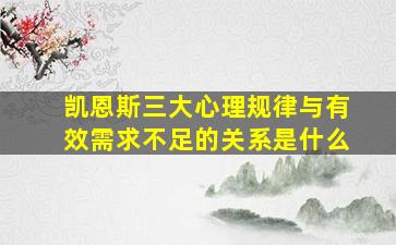 凯恩斯三大心理规律与有效需求不足的关系是什么