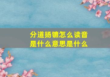 分道扬镳怎么读音是什么意思是什么