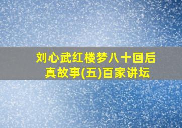 刘心武红楼梦八十回后真故事(五)百家讲坛