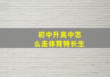 初中升高中怎么走体育特长生