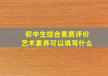 初中生综合素质评价艺术素养可以填写什么