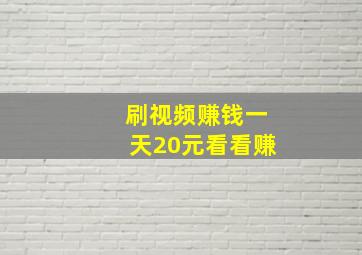 刷视频赚钱一天20元看看赚