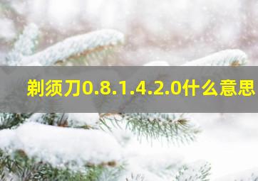 剃须刀0.8.1.4.2.0什么意思