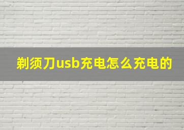 剃须刀usb充电怎么充电的