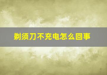 剃须刀不充电怎么回事