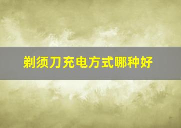 剃须刀充电方式哪种好